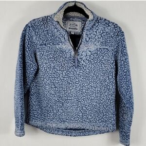CUDDLY SHERPA Faux Fur Kids Blue Pullover Shirt Size 10/12